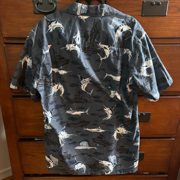 Pacific Legend Apparel Hawaiian Shirt Marlin Fishing Schooner Size Medium - Picture 3 of 10